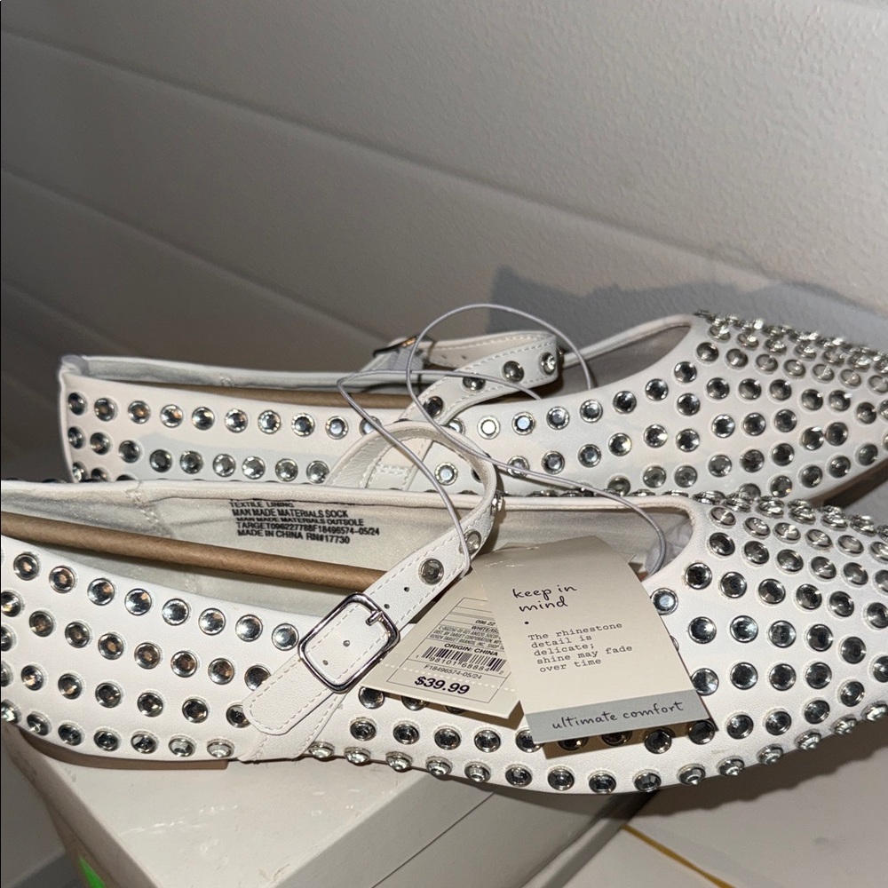 A New Day White Studded Flats - Picture 4 of 6
